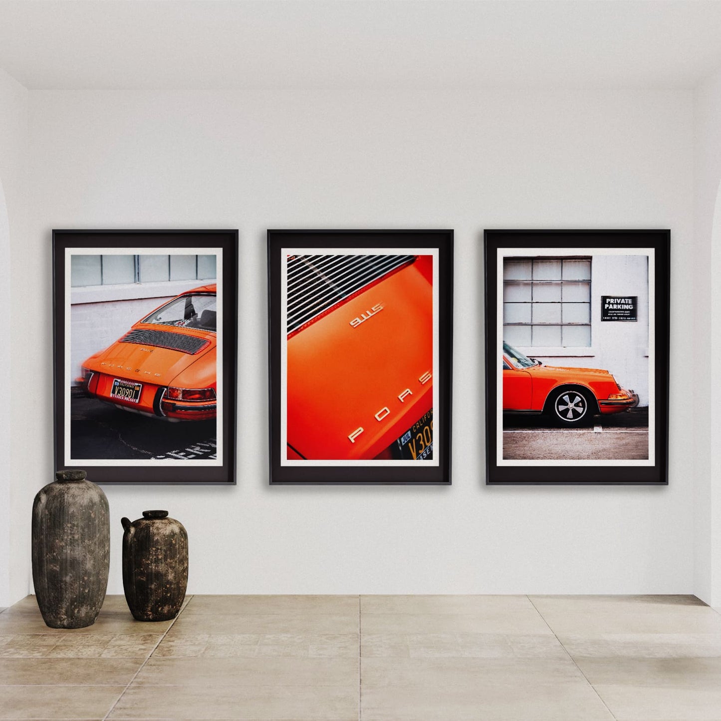 ORANGE PORSCHE 911S TRIPTYCH